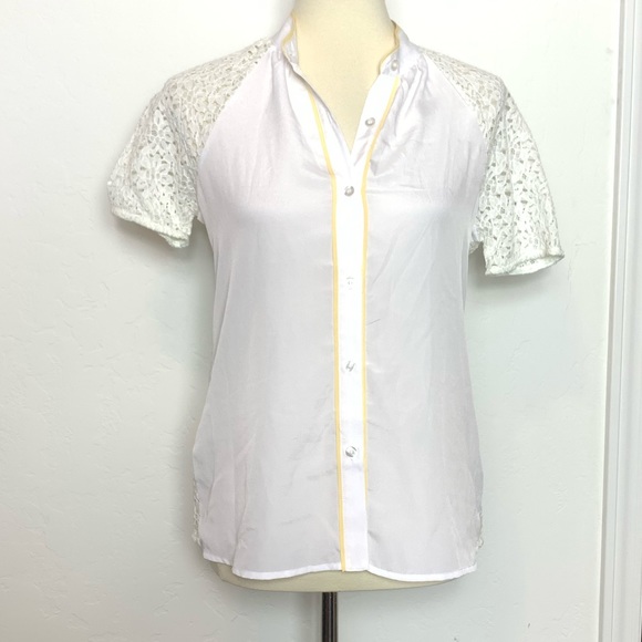 BCBG Tops - BCBG sheer lace blouse